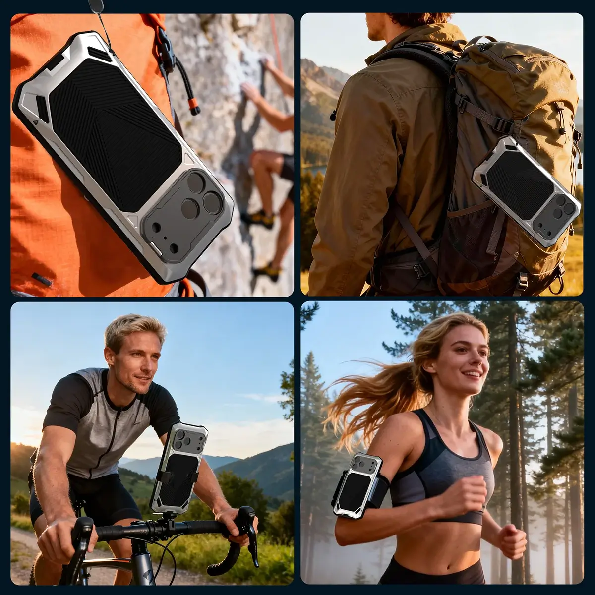 Buy Military Grade Magnetic Case for iPhone 17 Series, Full-Body Armor with Screen Protector, 360° Rotatable Kickstand & Lens Guard - Knox at Caseles-iPhone 17 Pro Max, Black