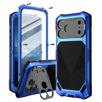 Buy Military Grade Magnetic Case for iPhone 17 Series, Full-Body Armor with Screen Protector, 360° Rotatable Kickstand & Lens Guard - Knox at Caseles-iPhone 17 Pro Max, Blue
