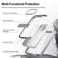 Buy Multi-Functional Aluminum Alloy Case with Full-Wrap Hinge, All-in-One Kickstand, Micro Matte Back & Precision Camera Defense - KOREN at Caseles-iPhone Duo, Black
