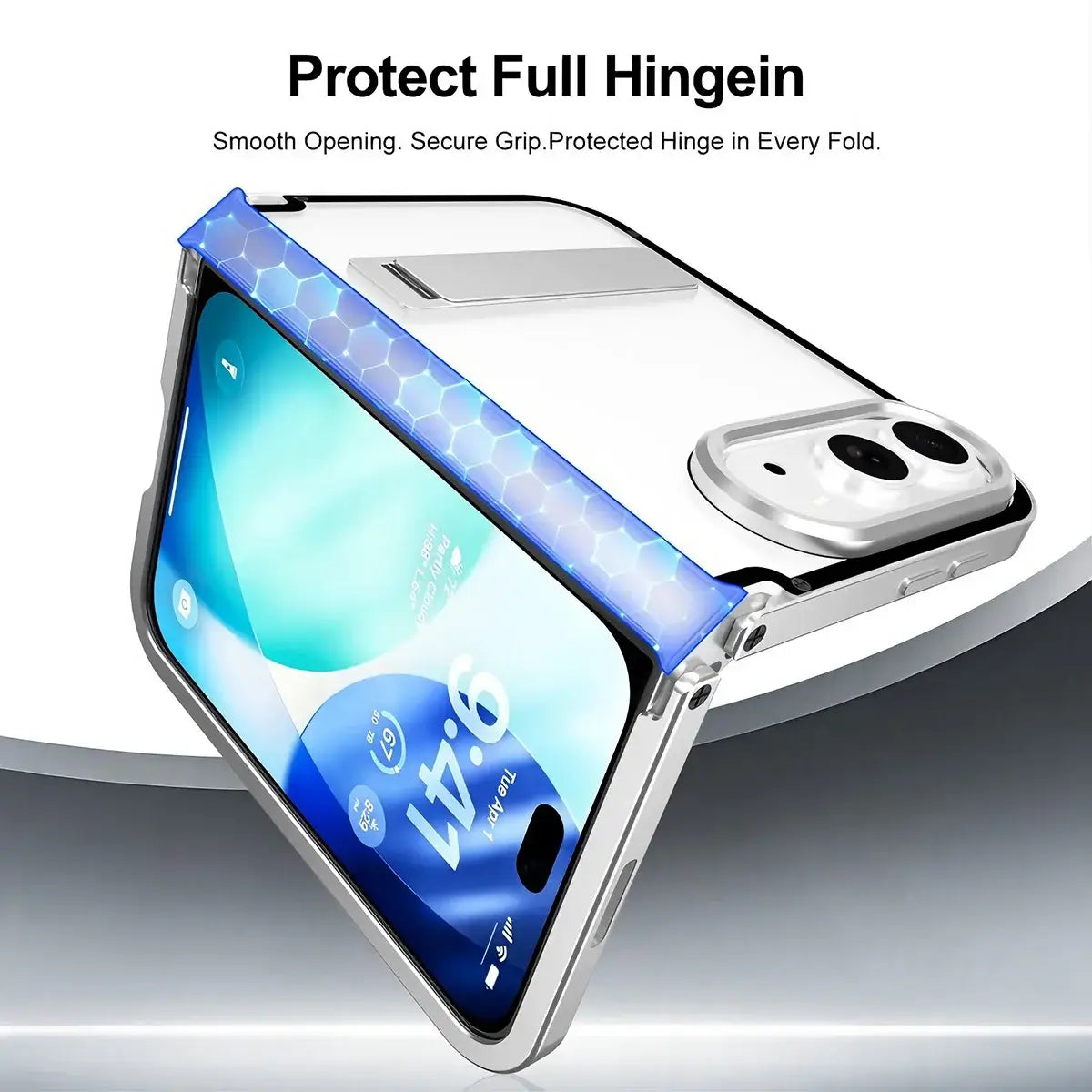 Buy Multi-Functional Aluminum Alloy Case with Full-Wrap Hinge, All-in-One Kickstand, Micro Matte Back & Precision Camera Defense - KOREN at Caseles-iPhone Duo, Black