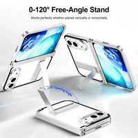 Buy Multi-Functional Aluminum Alloy Case with Full-Wrap Hinge, All-in-One Kickstand, Micro Matte Back & Precision Camera Defense - KOREN at Caseles-iPhone Duo, Black
