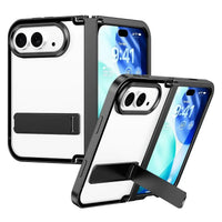 Buy Multi-Functional Aluminum Alloy Case with Full-Wrap Hinge, All-in-One Kickstand, Micro Matte Back & Precision Camera Defense - KOREN at Caseles-iPhone Duo, Black