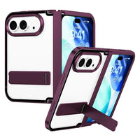 Buy Multi-Functional Aluminum Alloy Case with Full-Wrap Hinge, All-in-One Kickstand, Micro Matte Back & Precision Camera Defense - KOREN at Caseles-iPhone Duo, Burgundy