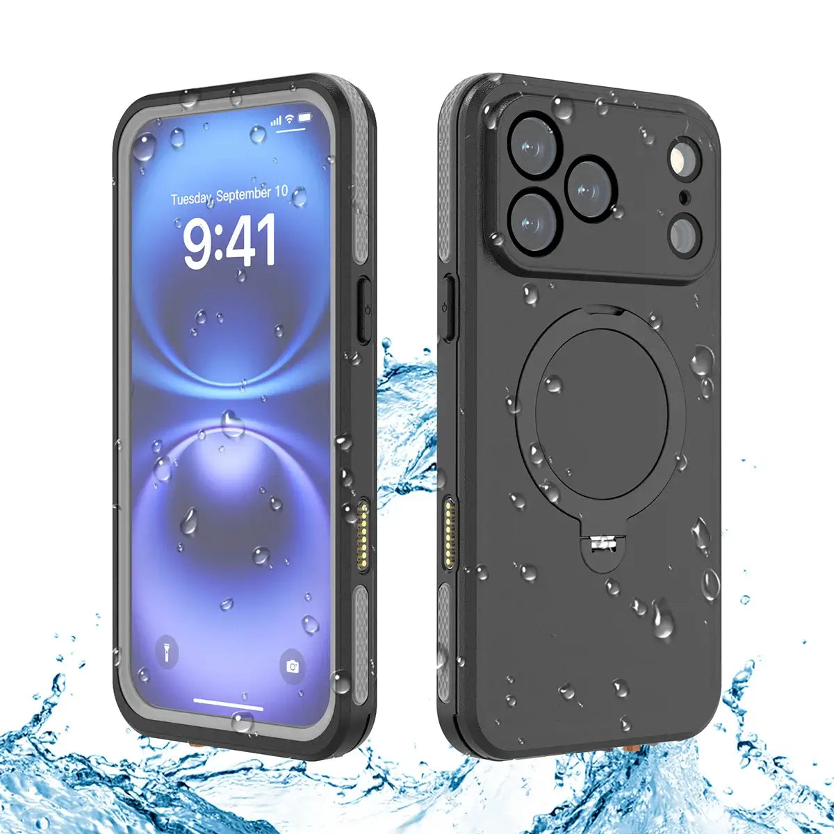 Buy IP68 Waterproof Case with MagSafe Magnetic Ring, Built-In Kickstand & 360° Full-Body Drop Protection - KRONOS at Caseles-iPhone 18 Pro Max, 
