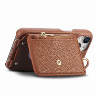 Buy Leather Crossbody Wallet Case with Mirror, Card Slots, Stand & Shockproof Shell for Google Pixel - Kylie at Caseles-Google Pixel 9 Pro XL, Black