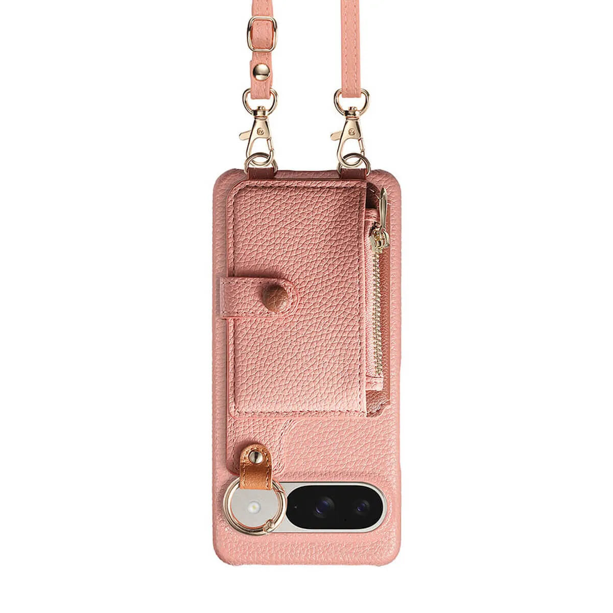 Buy Leather Crossbody Wallet Case with Mirror, Card Slots, Stand & Shockproof Shell for Google Pixel - Kylie at Caseles-Google Pixel 9 Pro XL, Black