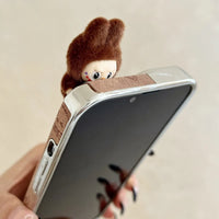 Buy 3D Cartoon Labubu Plush Flannel Phone Case for iPhone with Strap - Labubu at Caseles-iPhone 16 Pro Max, 