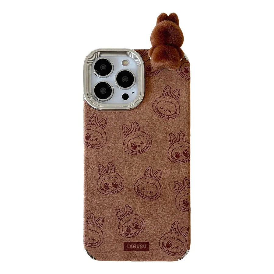 Buy 3D Cartoon Labubu Plush Flannel Phone Case for iPhone with Strap - Labubu at Caseles-iPhone 16 Pro Max, 