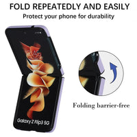 Buy Skin-Touch Leather Flip Case for Galaxy Z Flip, 360° Slim Full Protection Cover , Lanie at Caseles-Samsung Galaxy Z Flip 7, Black