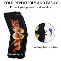 Buy Skin-Touch Leather Flip Case for Galaxy Z Flip, 360° Slim Full Protection Cover , Lanie at Caseles-Samsung Galaxy Z Flip 7, Black