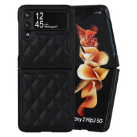 Buy Skin-Touch Leather Flip Case for Galaxy Z Flip, 360° Slim Full Protection Cover , Lanie at Caseles-Samsung Galaxy Z Flip 7, Black