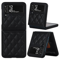 Buy Skin-Touch Leather Flip Case for Galaxy Z Flip, 360° Slim Full Protection Cover , Lanie at Caseles-Samsung Galaxy Z Flip 7, Black