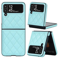 Buy Skin-Touch Leather Flip Case for Galaxy Z Flip, 360° Slim Full Protection Cover , Lanie at Caseles-Samsung Galaxy Z Flip 7, Light Blue