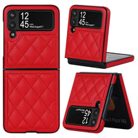 Buy Skin-Touch Leather Flip Case for Galaxy Z Flip, 360° Slim Full Protection Cover , Lanie at Caseles-Samsung Galaxy Z Flip 7, Red