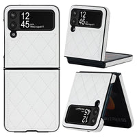 Buy Skin-Touch Leather Flip Case for Galaxy Z Flip, 360° Slim Full Protection Cover , Lanie at Caseles-Samsung Galaxy Z Flip 7, White