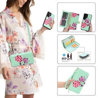 Buy 2-in-1 Floral Armor for Galaxy S: 15 Card Slots, Anti-Spy Shield, RFID Protection & MagSafe - Lana at Caseles-Samsung Galaxy S26 Ultra, Black