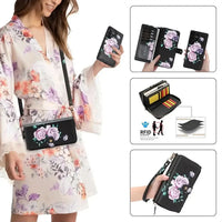 Buy 2-in-1 Floral Armor for Galaxy S: 15 Card Slots, Anti-Spy Shield, RFID Protection & MagSafe - Lana at Caseles-Samsung Galaxy S26 Ultra, Black