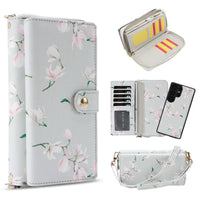 Buy 2-in-1 Floral Armor for Galaxy S: 15 Card Slots, Anti-Spy Shield, RFID Protection & MagSafe - Lana at Caseles-Samsung Galaxy S26 Ultra, Gray
