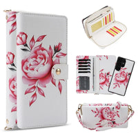 Buy 2-in-1 Floral Armor for Galaxy S: 15 Card Slots, Anti-Spy Shield, RFID Protection & MagSafe - Lana at Caseles-Samsung Galaxy S26 Ultra, White