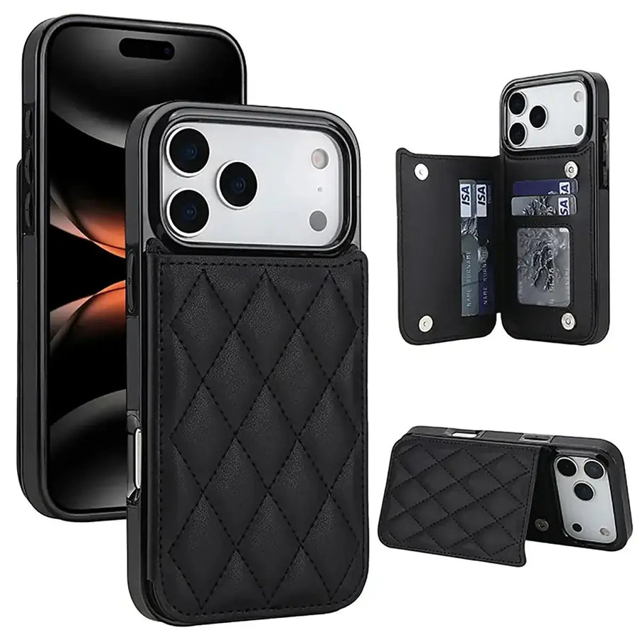 Buy Wallet Phone Case, Credit Card Holders, Magnetic Closure & Premium Leather, Kickstand, Shockproof Cover,Laura at Caseles-iPhone 17 Pro Max, Laura-Black
