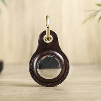 Buy Apple AirTag protective cover first layer cowhide pet anti-lost keychain positioning tracker leather case at Caseles-lea-atag-brown, 