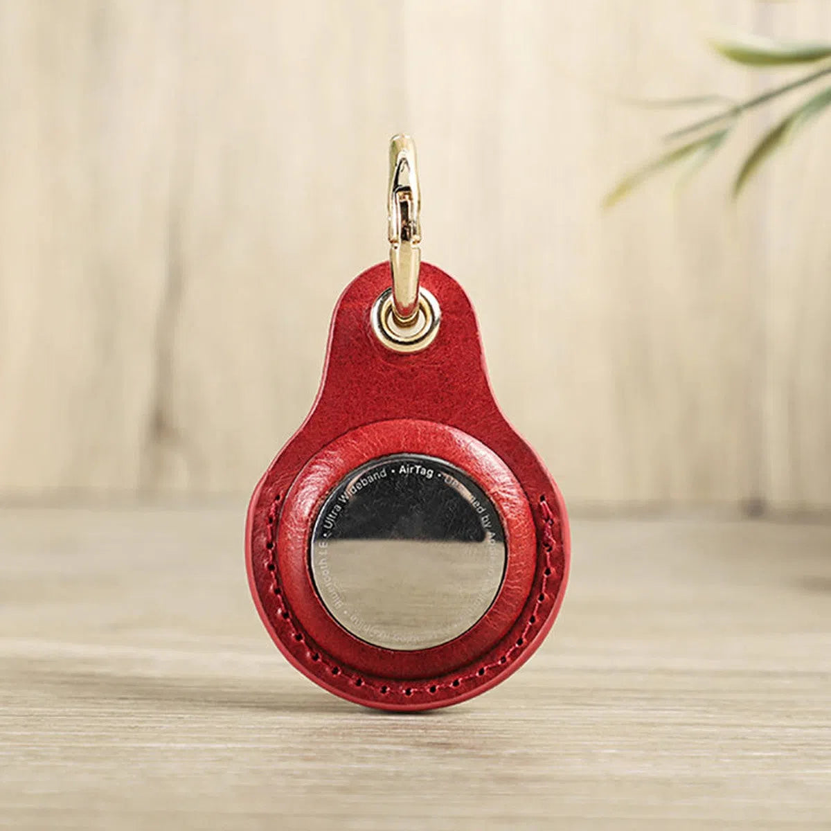 Buy Apple AirTag protective cover first layer cowhide pet anti-lost keychain positioning tracker leather case at Caseles-lea-atag-brown, 