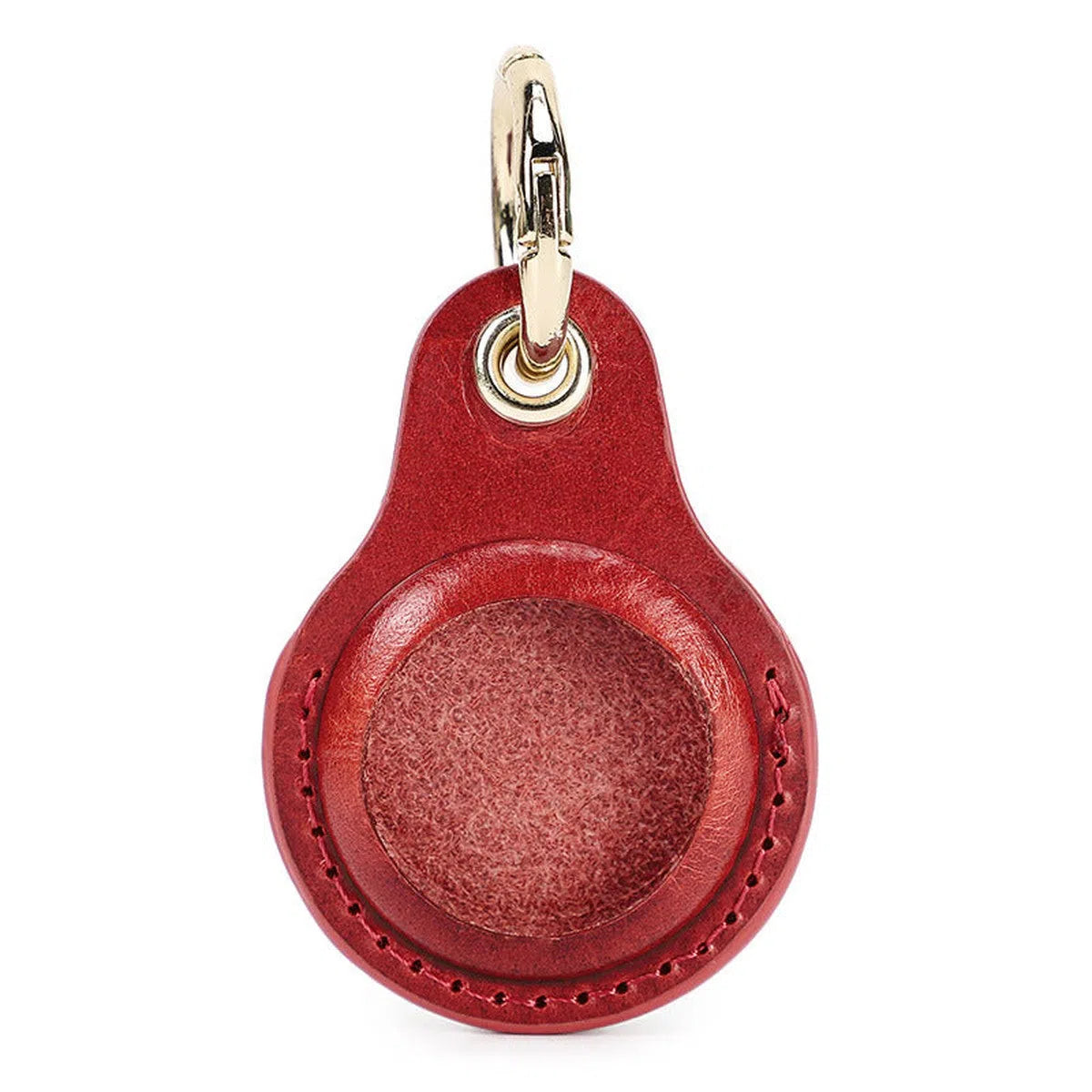 Buy Apple AirTag protective cover first layer cowhide pet anti-lost keychain positioning tracker leather case at Caseles-lea-atag-red, 