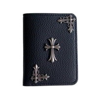 Buy Chrome Hearts Black Leather Wallet for Men with Card Slots, Zipper Coin Pocket & Snap Closure - LEATHER EMBOSSED WALLET at Caseles-Style 1, 
