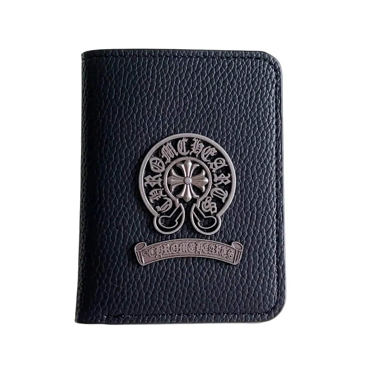 Buy Chrome Hearts Black Leather Wallet for Men with Card Slots, Zipper Coin Pocket & Snap Closure - LEATHER EMBOSSED WALLET at Caseles-Style 2, 