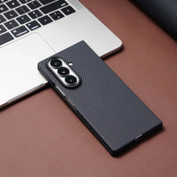 Buy Slim carbon fiber texture case for Galaxy Z Fold 8. Built-in screen protector & strong magnets for MagSafe charging. Precise fit, zero bulk. - LEO at Caseles-Samsung Galaxy Z Fold 8 Ultra, Black