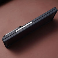 Buy Slim carbon fiber texture case for Galaxy Z Fold 8. Built-in screen protector & strong magnets for MagSafe charging. Precise fit, zero bulk. - LEO at Caseles-Samsung Galaxy Z Fold 8 Ultra, Black