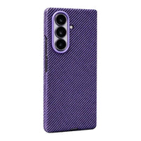 Buy Slim carbon fiber texture case for Galaxy Z Fold 8. Built-in screen protector & strong magnets for MagSafe charging. Precise fit, zero bulk. - LEO at Caseles-Samsung Galaxy Z Fold 8 Ultra, Purple