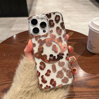 Buy Clear MagSafe Phone Case – Slim & Durable Protection - LEOPARD PRINT CLEAR MAGSAFE CASE at Caseles -iPhone 16 Pro Max, Gold