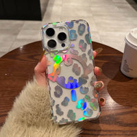 Buy Clear MagSafe Phone Case – Slim & Durable Protection - LEOPARD PRINT CLEAR MAGSAFE CASE at Caseles -iPhone 16 Pro Max, Gold