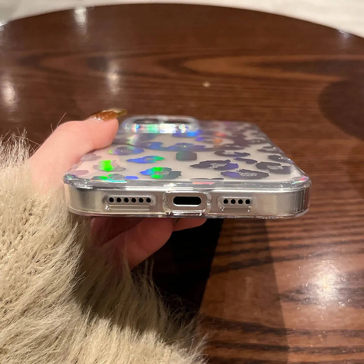 Buy Clear MagSafe Phone Case – Slim & Durable Protection - LEOPARD PRINT CLEAR MAGSAFE CASE at Caseles -iPhone 16 Pro Max, Gold