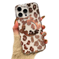 Buy Clear MagSafe Phone Case – Slim & Durable Protection - LEOPARD PRINT CLEAR MAGSAFE CASE at Caseles -iPhone 16 Pro Max, Rose Gold