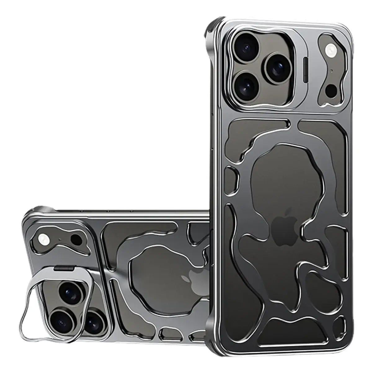 Buy Luxury Metal Case with Magnetic Lens Ring & Stand, Seamlessly Integrates with MagSafe, Shockproof & Enhanced Cooling - Levi at Caseles-iPhone 17 Pro Max, Black