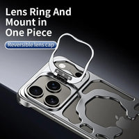 Buy Luxury Metal Case with Magnetic Lens Ring & Stand, Seamlessly Integrates with MagSafe, Shockproof & Enhanced Cooling - Levi at Caseles-iPhone 17 Pro Max, Orange