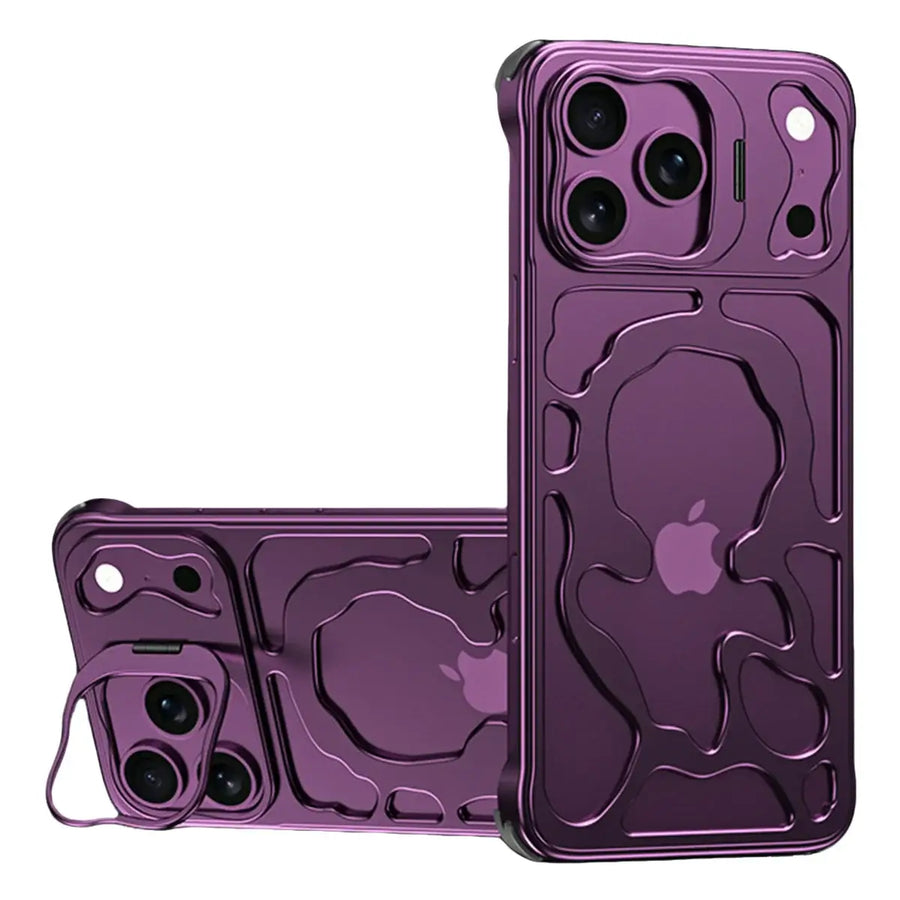 Buy Luxury Metal Case with Magnetic Lens Ring & Stand, Seamlessly Integrates with MagSafe, Shockproof & Enhanced Cooling - Levi at Caseles-iPhone 18 Pro Max, Burgundy
