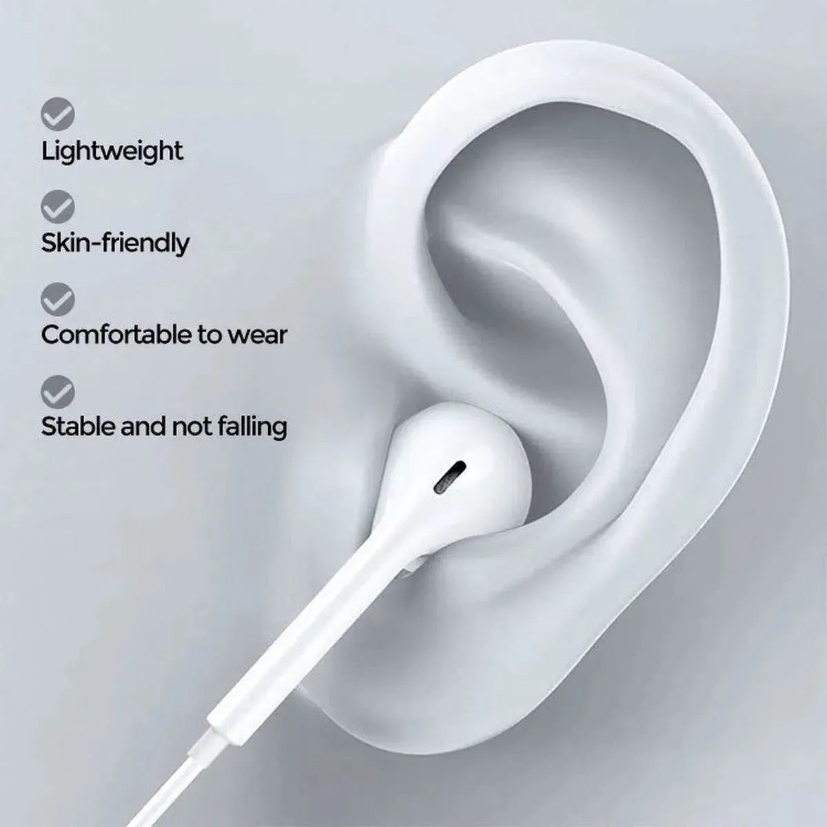 Caseles Lighting& TypeC earbuds Wired headphones with Microphone ...