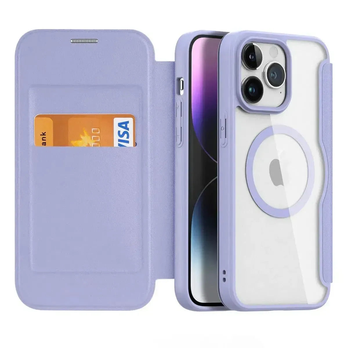 Buy iPhone Case Wallet with MagSafe - Slim Reliable PU Leather Case with Card Holder, Flip Cover for Women & Men,Lon at Caseles-iPhone 17 Pro Max, Lon-Purple