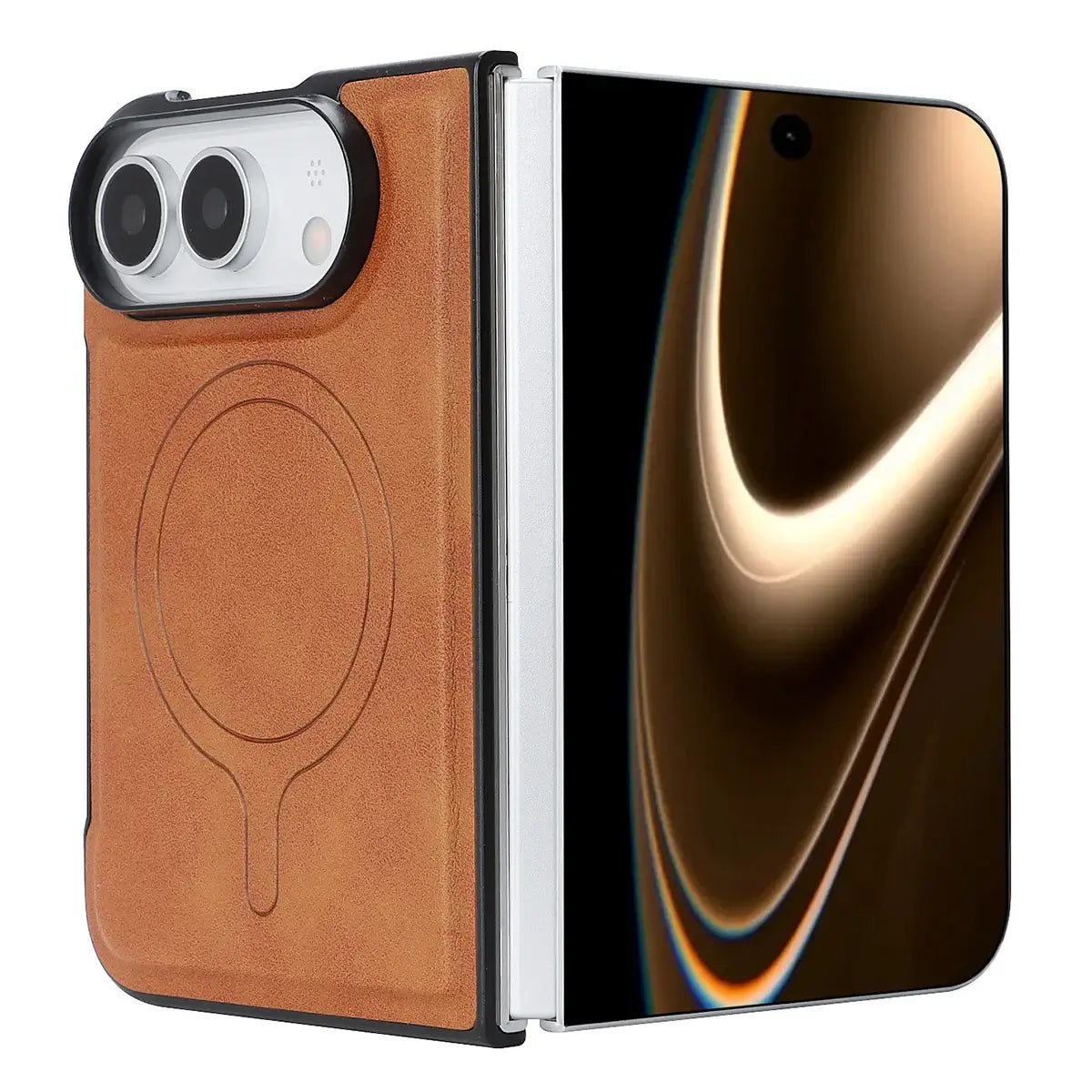 Buy Detachable Magnetic Wallet & Slim Cover with Kickstand Function, 5 Card Slots, High-End PU Leather & Strong MagSafe Adsorption for iPhone Duo - LORN at Caseles-iPhone Duo, Black