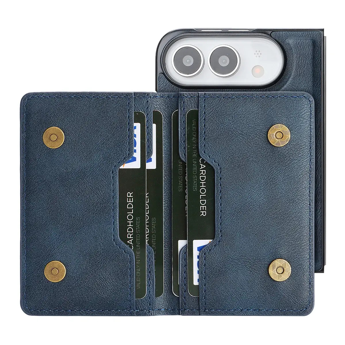 Buy Detachable Magnetic Wallet & Slim Cover with Kickstand Function, 5 Card Slots, High-End PU Leather & Strong MagSafe Adsorption for iPhone Duo - LORN at Caseles-iPhone Duo, Black
