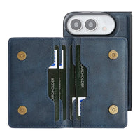Buy Detachable Magnetic Wallet & Slim Cover with Kickstand Function, 5 Card Slots, High-End PU Leather & Strong MagSafe Adsorption for iPhone Duo - LORN at Caseles-iPhone Duo, Black