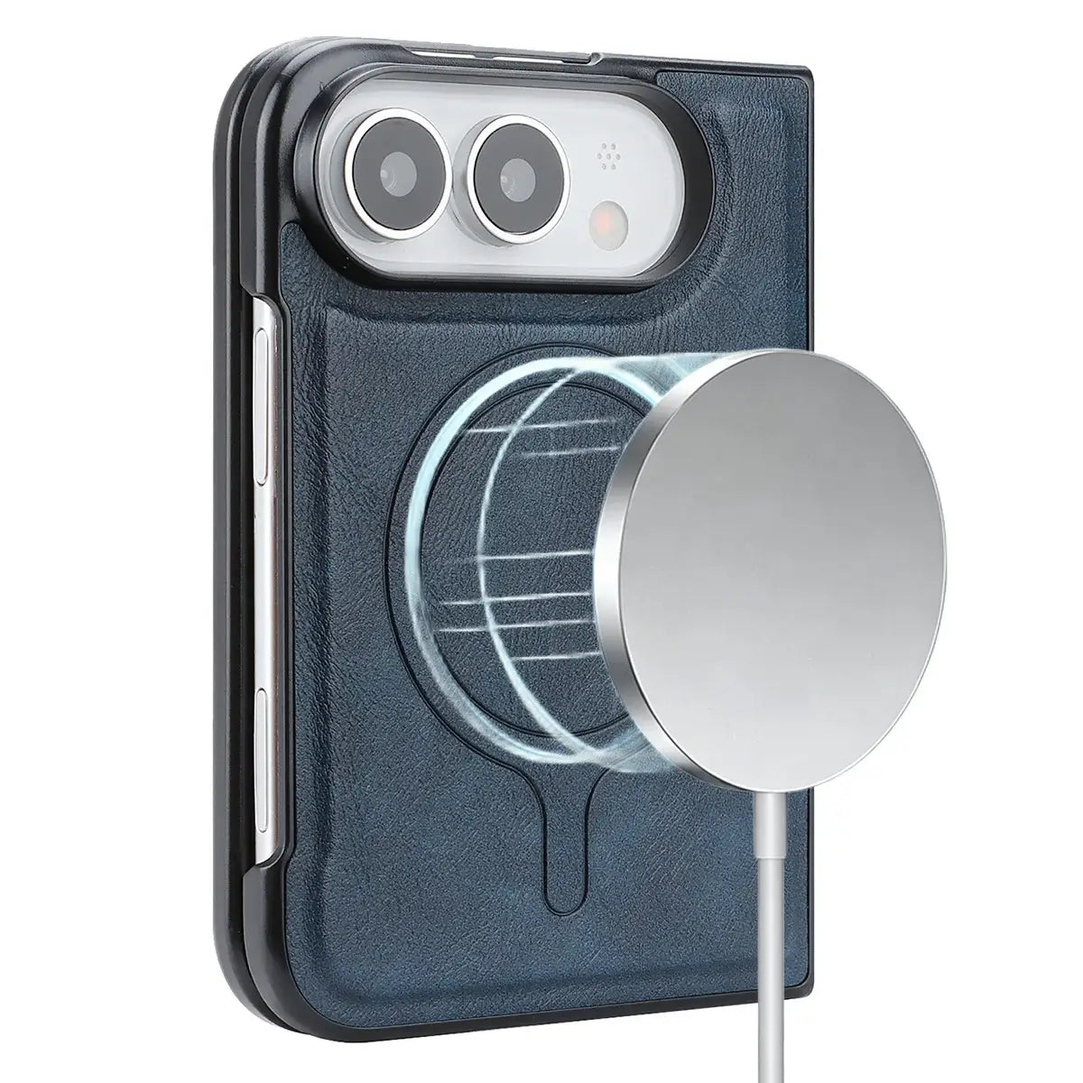 Buy Detachable Magnetic Wallet & Slim Cover with Kickstand Function, 5 Card Slots, High-End PU Leather & Strong MagSafe Adsorption for iPhone Duo - LORN at Caseles-iPhone Duo, Black