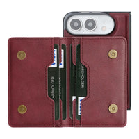 Buy Detachable Magnetic Wallet & Slim Cover with Kickstand Function, 5 Card Slots, High-End PU Leather & Strong MagSafe Adsorption for iPhone Duo - LORN at Caseles-iPhone Duo, Black