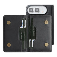 Buy Detachable Magnetic Wallet & Slim Cover with Kickstand Function, 5 Card Slots, High-End PU Leather & Strong MagSafe Adsorption for iPhone Duo - LORN at Caseles-iPhone Duo, Black