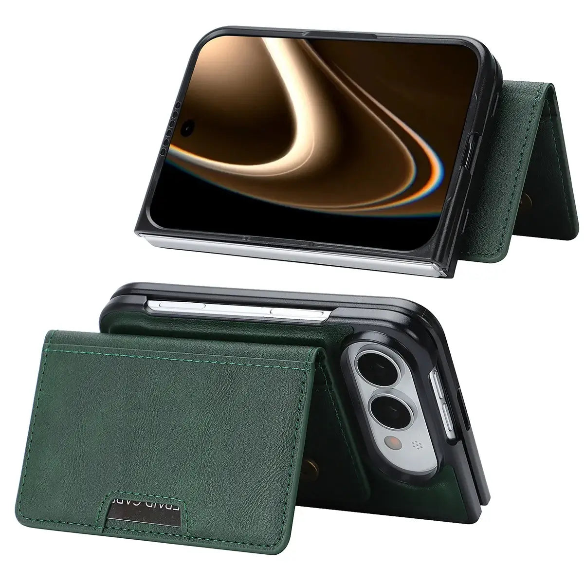 Buy Detachable Magnetic Wallet & Slim Cover with Kickstand Function, 5 Card Slots, High-End PU Leather & Strong MagSafe Adsorption for iPhone Duo - LORN at Caseles-iPhone Duo, Black