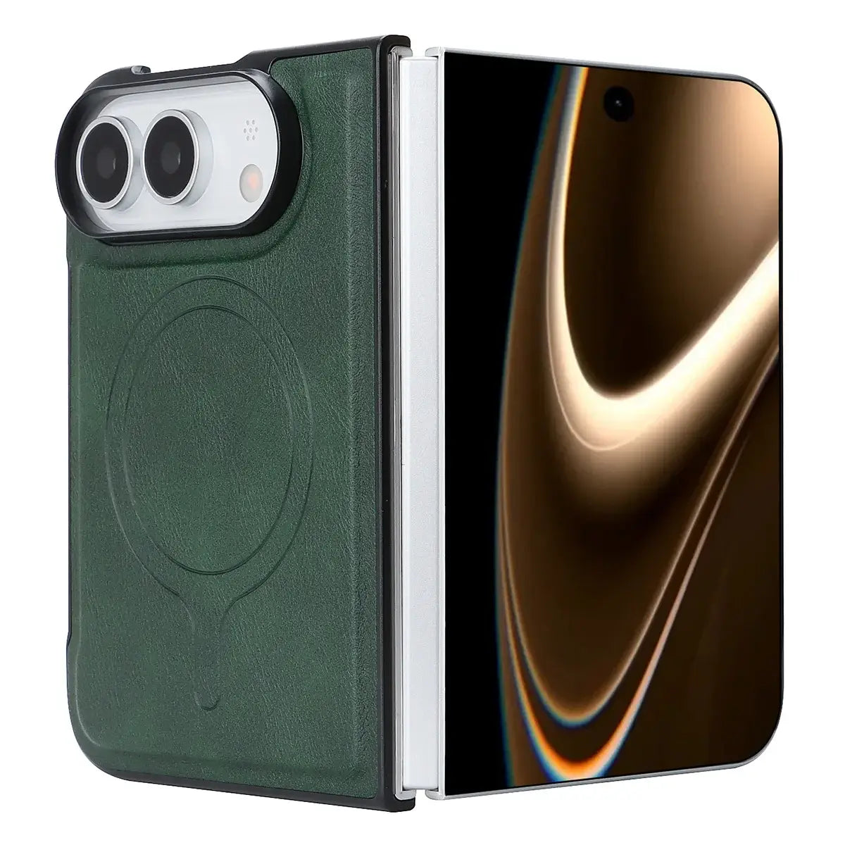 Buy Detachable Magnetic Wallet & Slim Cover with Kickstand Function, 5 Card Slots, High-End PU Leather & Strong MagSafe Adsorption for iPhone Duo - LORN at Caseles-iPhone Duo, Black