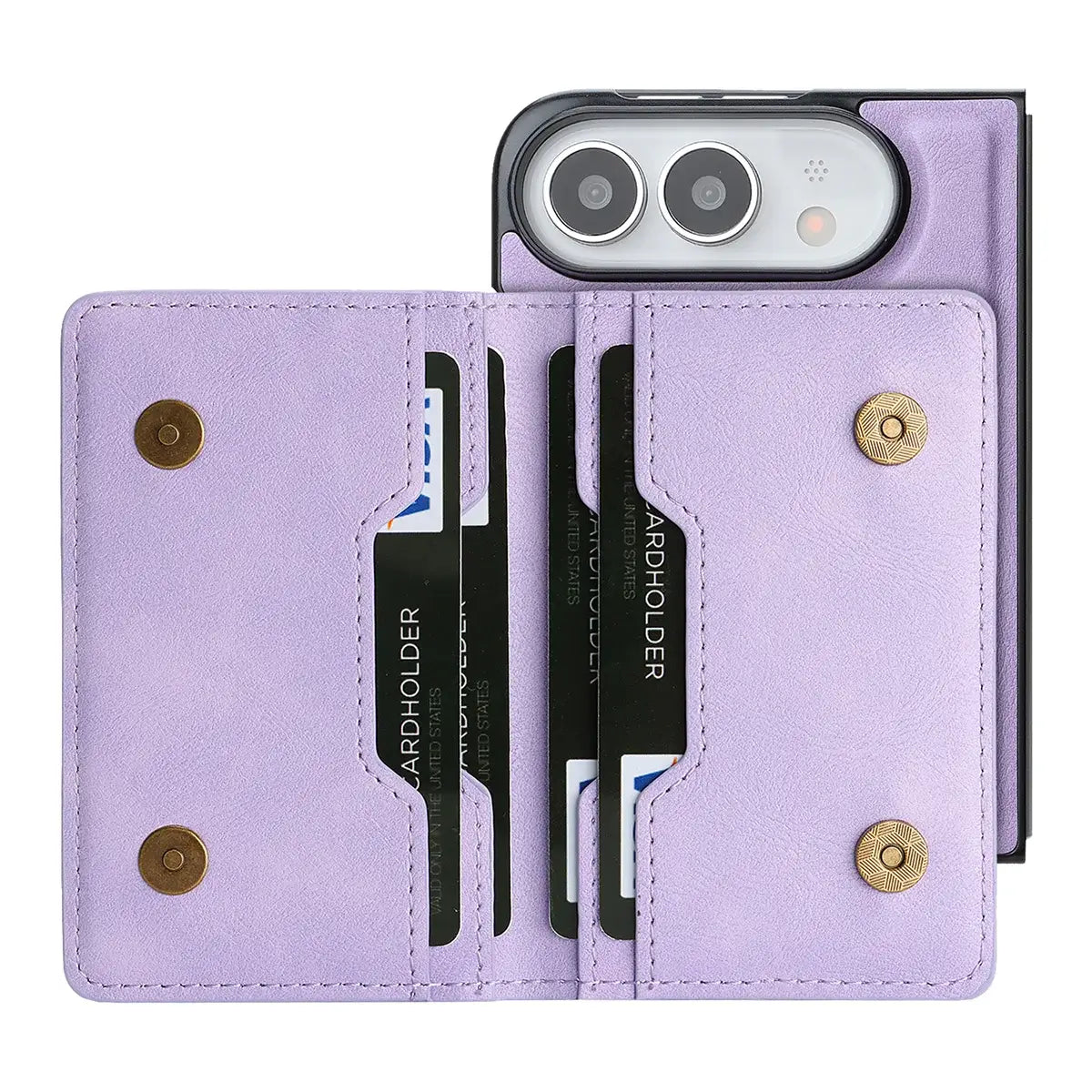 Buy Detachable Magnetic Wallet & Slim Cover with Kickstand Function, 5 Card Slots, High-End PU Leather & Strong MagSafe Adsorption for iPhone Duo - LORN at Caseles-iPhone Duo, Black